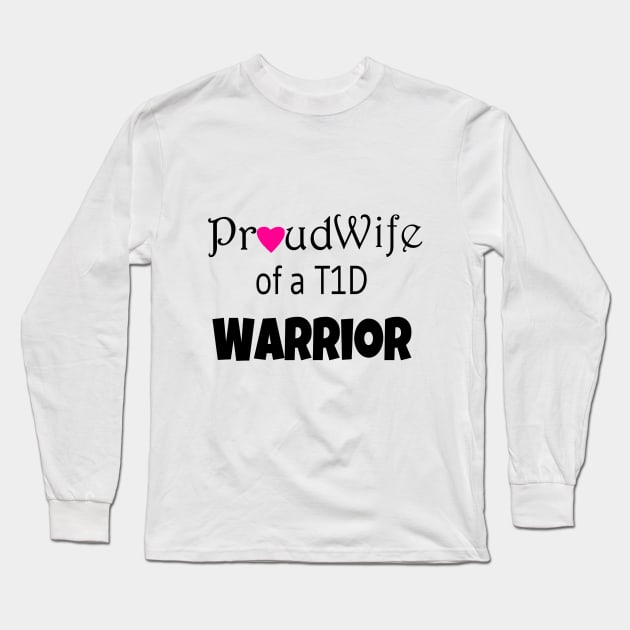 Proud Wife - Black Text - Pink Heart Long Sleeve T-Shirt by CatGirl101